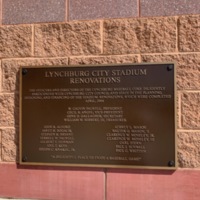 Plaque of contributors to the stadium's renovations.