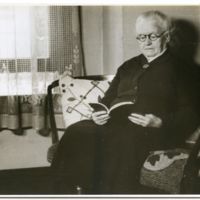 Mary A. McDonald, seated, facing left, portrait, photograph